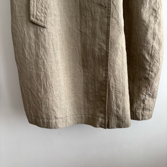 Vintage Tan Texture Classic Longline Trench Coat - Picture 5 of 15
